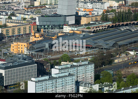 Wroclaw, Pologne, vue de la Sky Tower à la gare centrale Banque D'Images