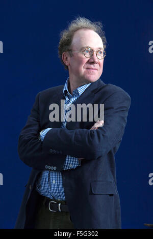 Un portrait de Ben Macintyre au Edinburgh International Book Festival 2012 est situé au Charlotte Square Gardens. B Pic Banque D'Images