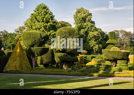 Levens Hall, Cumbria, Royaume-Uni. A la fin de 16c Manor House célèbre pour son jardin topiaire excentrique, appartenant à la famille Bagot Banque D'Images