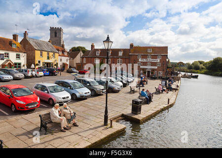 Le quai et la rivière Frome à Wareham, Dorset, England, UK Banque D'Images