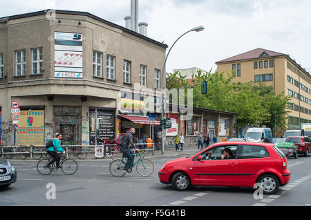 Berlin, Allemagne, zone de franchissement Kaiserdamm 82 et la Heinrich-Heine-Str à Berlin-Mitte Banque D'Images