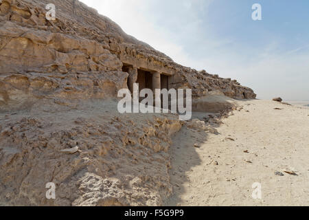 Les tombeaux de roche de Beni Hassan entre Minya et Mallawi, Moyenne Égypte Banque D'Images