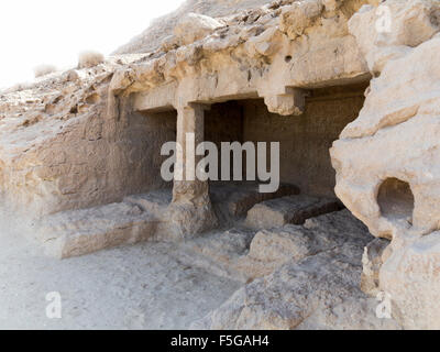 Les tombeaux de roche de Beni Hassan entre Minya et Mallawi, Moyenne Égypte Banque D'Images