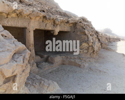 Les tombeaux de roche de Beni Hassan entre Minya et Mallawi, Moyenne Égypte Banque D'Images