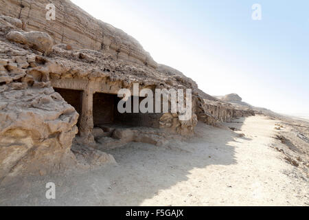 Les tombeaux de roche de Beni Hassan entre Minya et Mallawi, Moyenne Égypte Banque D'Images