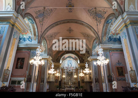 Tremosine, Italie, à l'intérieur de l'église Saint Jean Baptiste à Pieve Banque D'Images