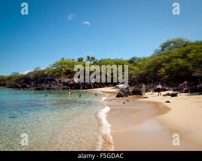 Une vue sur plage Waialea (plage 69) sur la côte Kohala de la Grande Île, Hawai'i (Hawaii). Banque D'Images