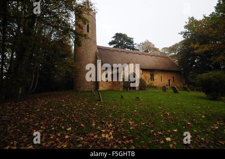 Tous les Saints de l'église tour ronde Horsey Broadland Norfolk England UK Banque D'Images