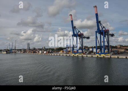 Memel, Lituanie, donnant sur le port Banque D'Images