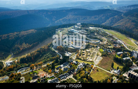 La piste de bobsleigh de Winterberg, Winterberg, Rhénanie-Palatinat, Hesse, Allemagne Banque D'Images