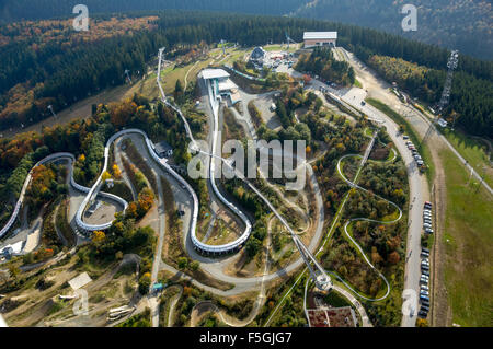 La piste de bobsleigh de Winterberg, Winterberg, Rhénanie-Palatinat, Hesse, Allemagne Banque D'Images