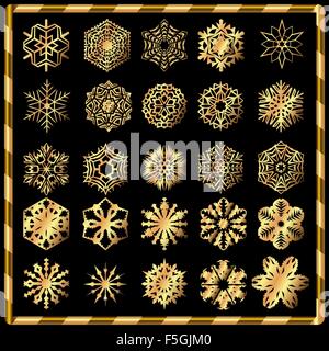 Jeu de silhouettes flocon Illustration de Vecteur