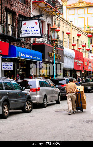 Boutiques sur et autour de Grant et Washington rues de Chinatown à San Francisco, Californie Banque D'Images