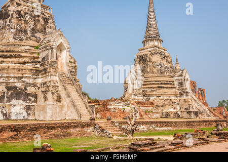 À la Pagode Wat Phra Sri Sanphet temple, Ayutthaya, Thaïlande Banque D'Images