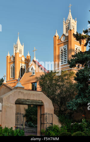 L'église San Felipe de Neri, Vieille Ville, Albuquerque, Nouveau Mexique USA Banque D'Images