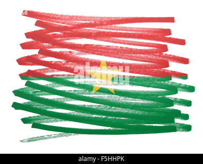 Flag illustration réalisée avec stylo - Burkina Faso Banque D'Images