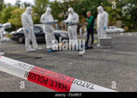 Berlin, Allemagne, Polizeiuebung attaque terroriste Banque D'Images