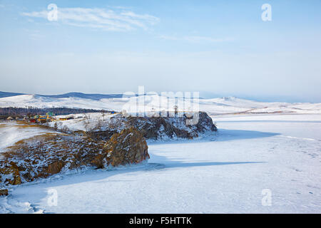Village de Khoujir près du lac Baïkal sur l'île d'Olkhon Banque D'Images