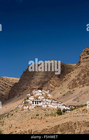 L'Inde, l'Himachal Pradesh, le Spiti Valley, monastère bouddhiste de colline, Clés gompa Banque D'Images