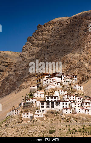 L'Inde, l'Himachal Pradesh, le Spiti Valley, monastère bouddhiste de colline, Clés gompa Banque D'Images