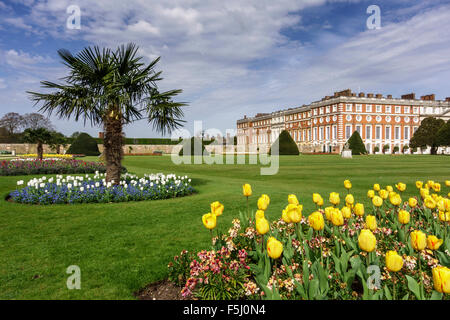 La grande fontaine Jardin, Hampton Court Palace, Richimond upon Thames, Surrey, UK Banque D'Images