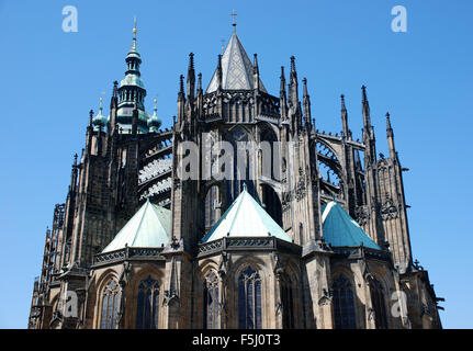 Habour Prague vue arrière avec des arcs-boutants Banque D'Images