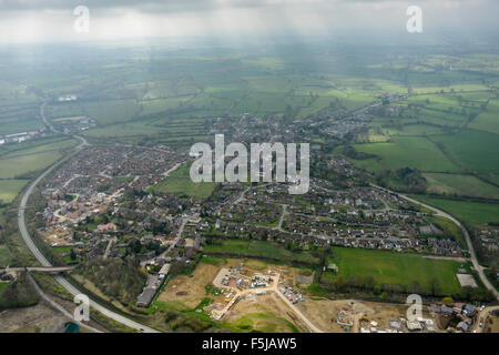 Une photographie aérienne de la Northamptonshire village de Crick Banque D'Images