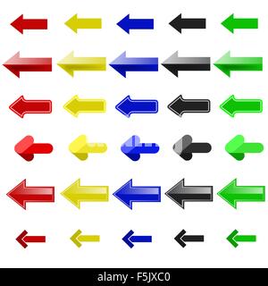 Jeu de flèches colorées Illustration de Vecteur