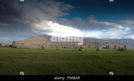 Le cercle de pierres de Castlerigg près de Keswick, Lake District, Cumbria, England, UK, FR Banque D'Images