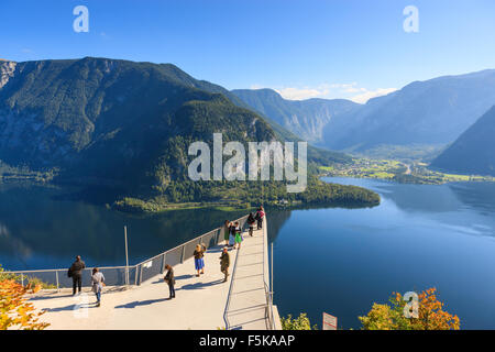 Vue aérienne de Hallstatt, dans la région de l'Autriche est un village dans la région du Salzkammergut, une région en Autriche. Banque D'Images