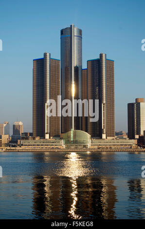 Skyline Detroit Shot à l'aube, Novembre 2015 Banque D'Images