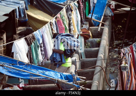 L'image de Dhobi Gaht à Mumbai, Inde Banque D'Images