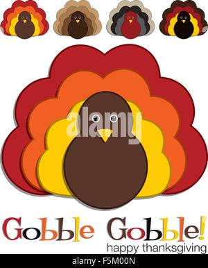 Jeu de dinde de Thanksgiving en format vectoriel. Illustration de Vecteur