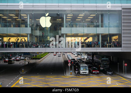 Vue sur l'Apple Store à Central, Hong Kong Banque D'Images