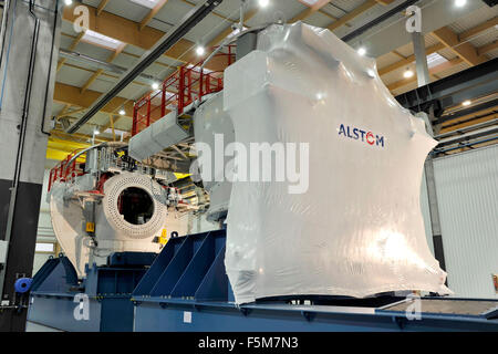 La production éolienne offshore d'Alstom et l'usine d'assemblage à Montoir-de-Bretagne (2014/12/02) Banque D'Images