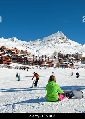 Val Thorens (Alpes, Savoie) : la station de ski en hiver Banque D'Images