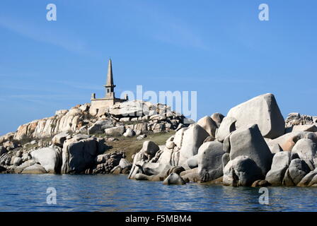 Mémorial à l'épave de la frégate La Semillante, île Lavezzi, Corse, France Banque D'Images