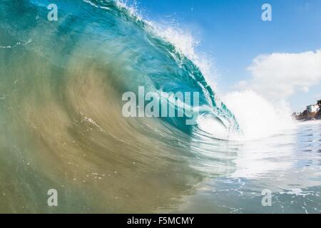 Rolling wave ocean, Encinitas, Californie, USA Banque D'Images