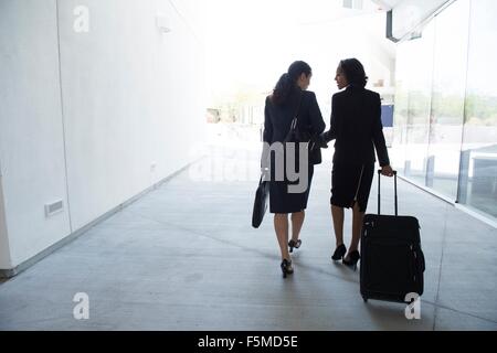 Deux affaires en passerelle, suitcase, vue arrière Banque D'Images