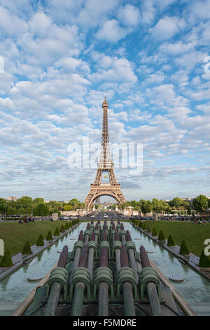 La Tour Eiffel, tour Eiffel et Trocadero, Paris, Ile-de-France, France Banque D'Images