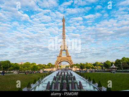 La Tour Eiffel, tour Eiffel et Trocadero, Paris, Ile-de-France, France Banque D'Images