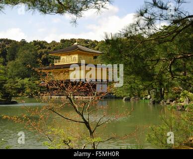 'Kinkaku-ji' - Temple du pavillon d'Or à Kyoto, Japon Banque D'Images