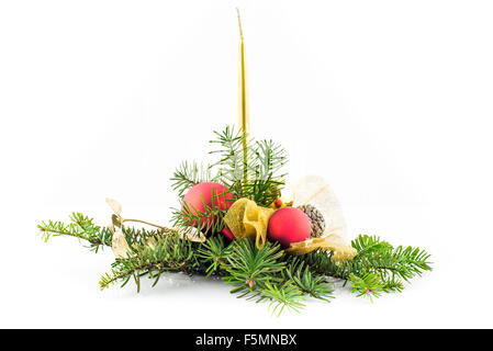 Petite Couronne de Noël isolé sur fond blanc Banque D'Images