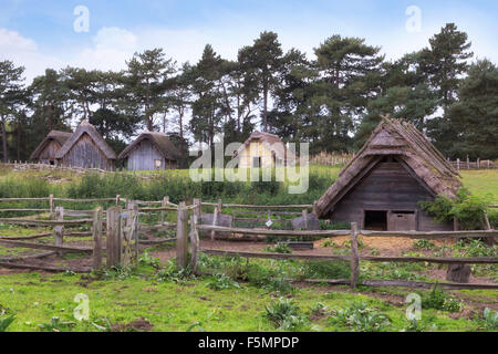 Village anglo-saxon, West Stow, Suffolk, Angleterre, Royaume-Uni Banque D'Images