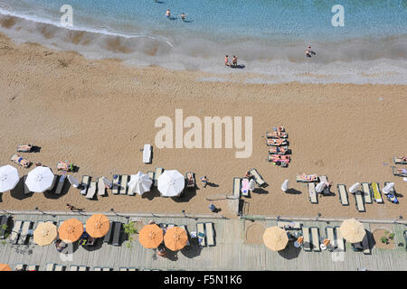 Vue de dessus de la plage à Alanya Banque D'Images