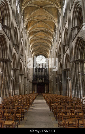 Intérieur de la cathédrale de Rouen vue en france Banque D'Images