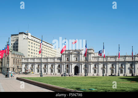 Le palais de la Moneda, Santiago, Chili Banque D'Images