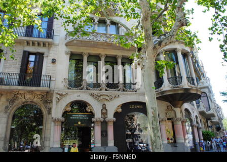 Bâtiment moderniste Casa Milla par Antoni Gaudi, Barcelone, Espagne Banque D'Images