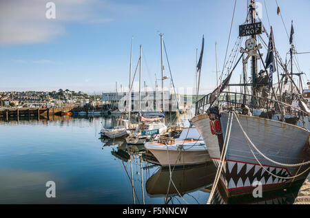 Vue sur le port de Penzance à Cornwall, Angleterre, Royaume-Uni Banque D'Images