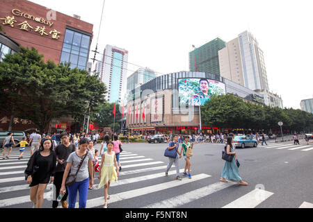 Guangzhou,China - Oct,2,2015:Les journées nationales des peuples,vacances shopping à Beijing Road de centre-ville. Banque D'Images